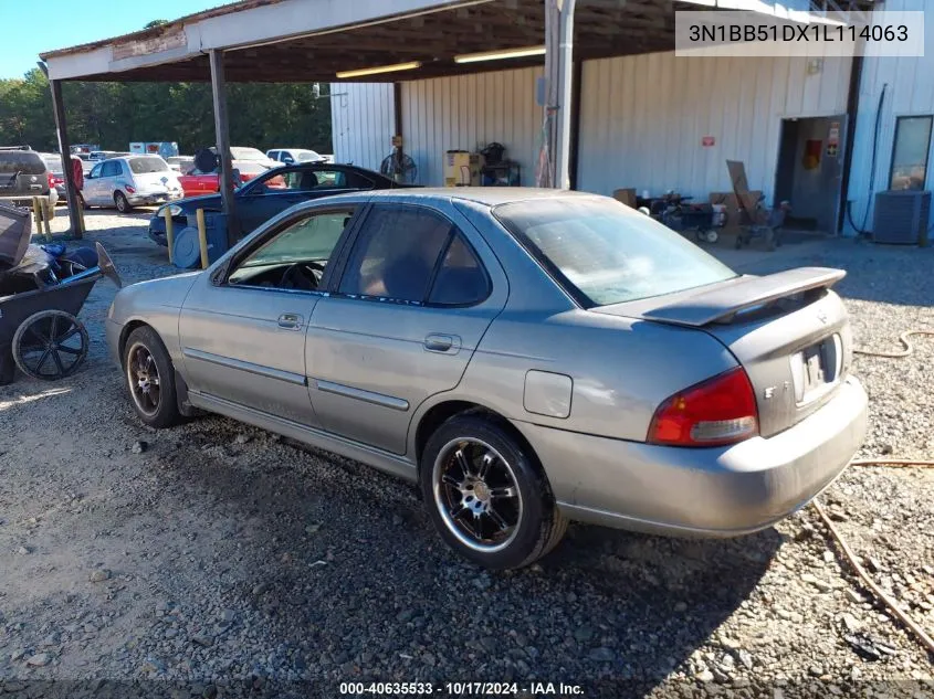 2001 Nissan Sentra Se VIN: 3N1BB51DX1L114063 Lot: 40635533