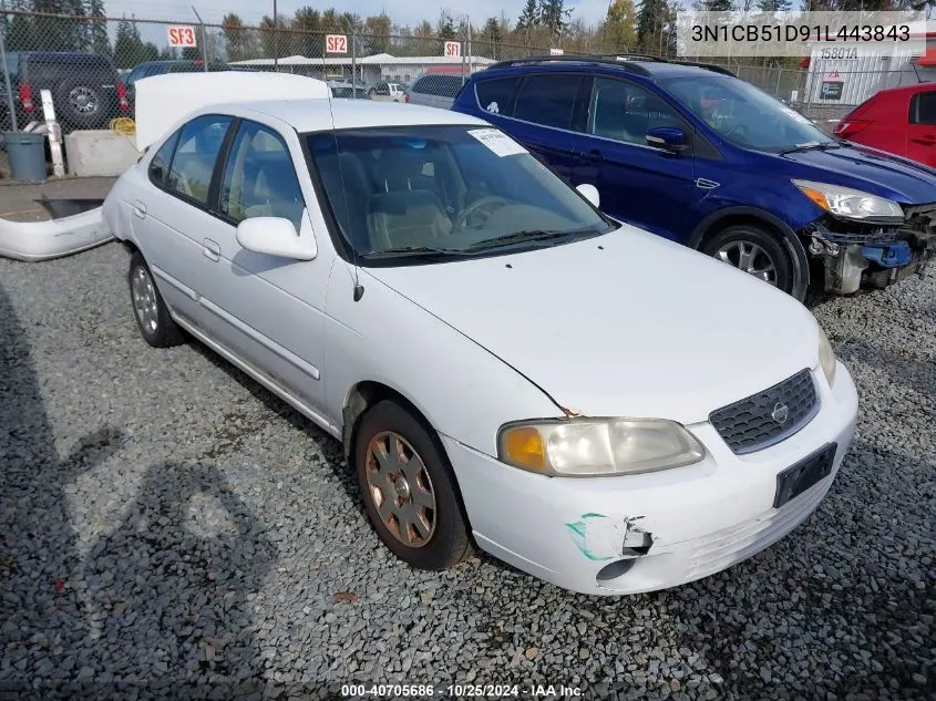 2001 Nissan Sentra Gxe VIN: 3N1CB51D91L443843 Lot: 40705686