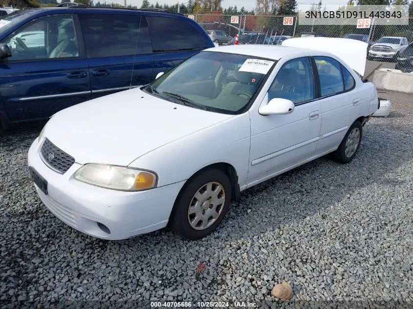 2001 Nissan Sentra Gxe VIN: 3N1CB51D91L443843 Lot: 40705686