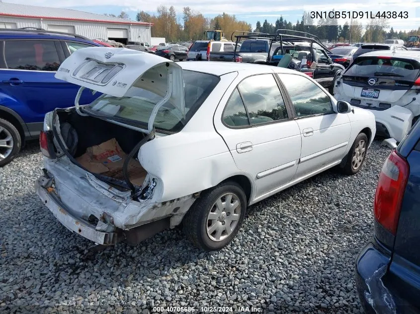 2001 Nissan Sentra Gxe VIN: 3N1CB51D91L443843 Lot: 40705686