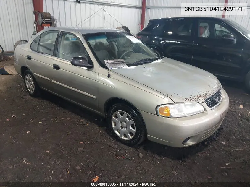 2001 Nissan Sentra Xe/Gxe VIN: 3N1CB51D41L429171 Lot: 40813805