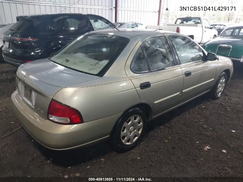 2001 Nissan Sentra Xe/Gxe VIN: 3N1CB51D41L429171 Lot: 40813805