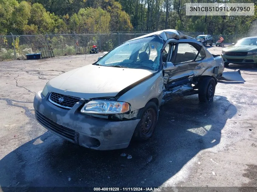 2001 Nissan Sentra Xe/Gxe VIN: 3N1CB51D91L467950 Lot: 40819228