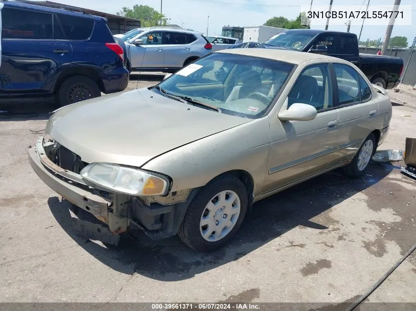 2002 Nissan Sentra Gxe VIN: 3N1CB51A72L554771 Lot: 39561371