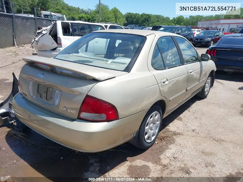 2002 Nissan Sentra Gxe VIN: 3N1CB51A72L554771 Lot: 39561371