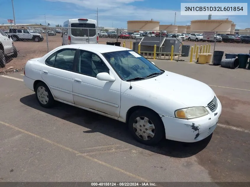 2002 Nissan Sentra Xe VIN: 3N1CB51D32L601854 Lot: 40155124