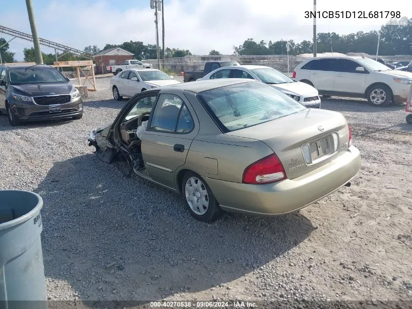 3N1CB51D12L681798 2002 Nissan Sentra Xe