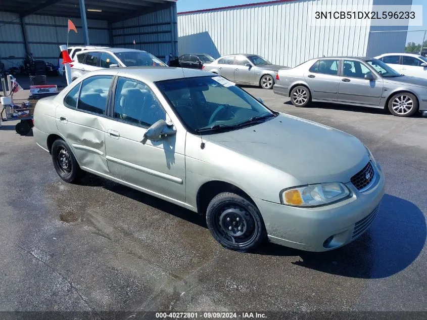 2002 Nissan Sentra Gxe VIN: 3N1CB51DX2L596233 Lot: 40272801