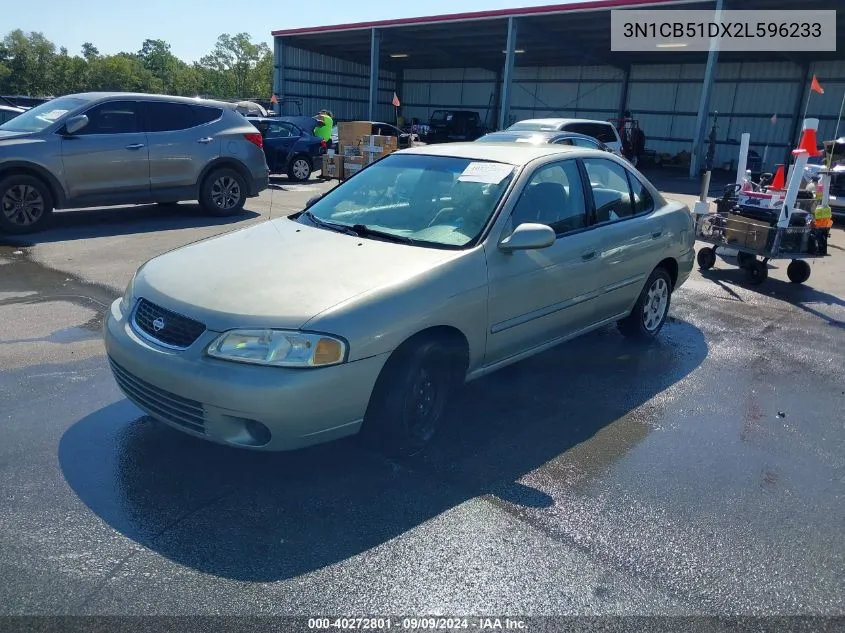 2002 Nissan Sentra Gxe VIN: 3N1CB51DX2L596233 Lot: 40272801