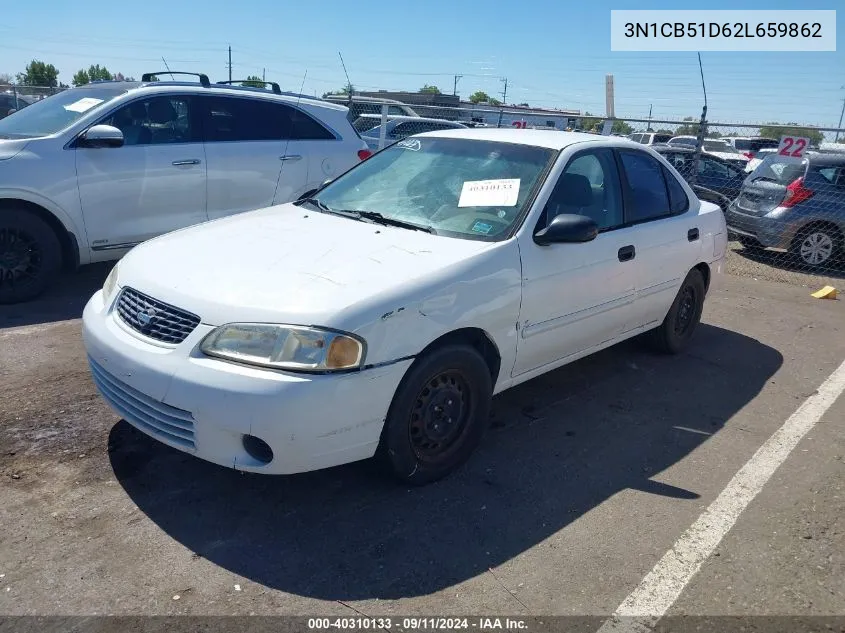 2002 Nissan Sentra Xe VIN: 3N1CB51D62L659862 Lot: 40310133