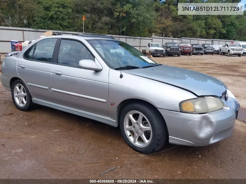 2002 Nissan Sentra Se-R VIN: 3N1AB51D12L711728 Lot: 40385605