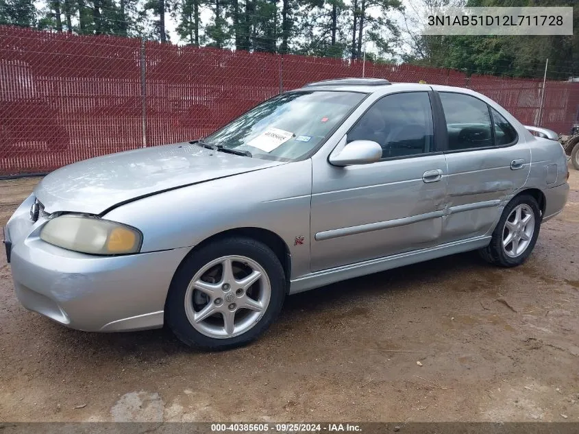 2002 Nissan Sentra Se-R VIN: 3N1AB51D12L711728 Lot: 40385605