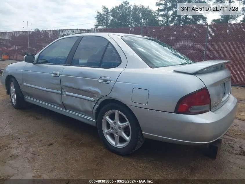 2002 Nissan Sentra Se-R VIN: 3N1AB51D12L711728 Lot: 40385605