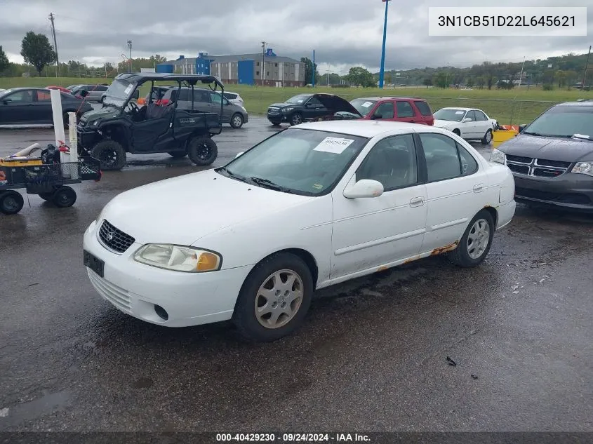 2002 Nissan Sentra Gxe VIN: 3N1CB51D22L645621 Lot: 40429230