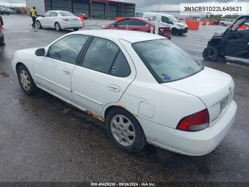 2002 Nissan Sentra Gxe VIN: 3N1CB51D22L645621 Lot: 40429230