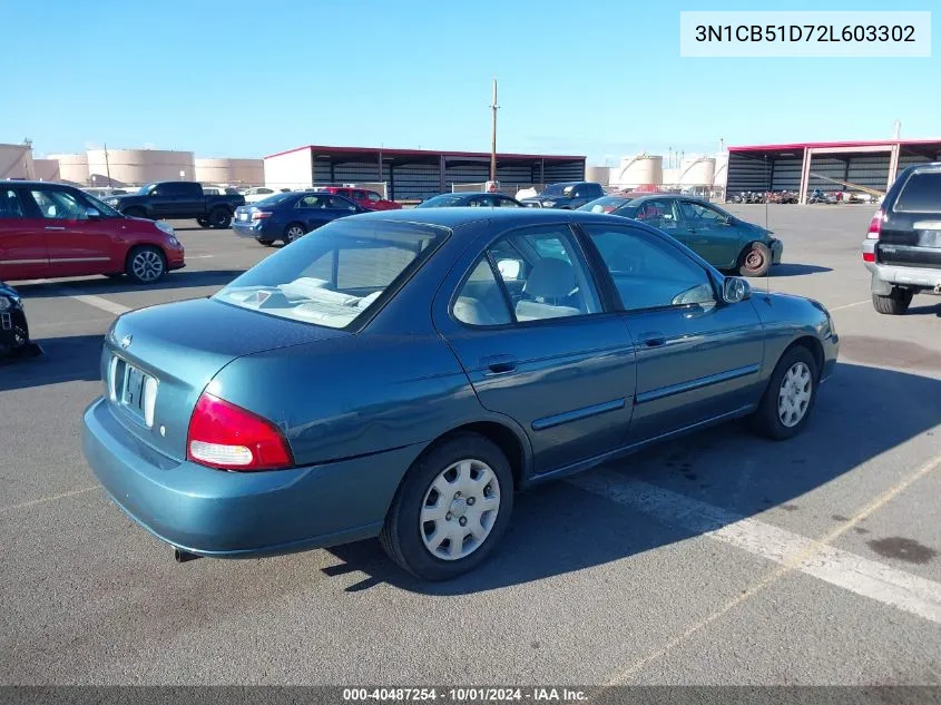 2002 Nissan Sentra Gxe VIN: 3N1CB51D72L603302 Lot: 40487254