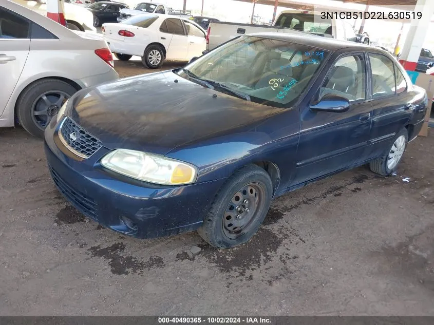 2002 Nissan Sentra Gxe VIN: 3N1CB51D22L630519 Lot: 40490365