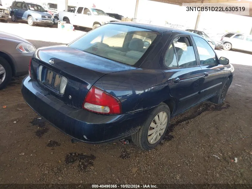 2002 Nissan Sentra Gxe VIN: 3N1CB51D22L630519 Lot: 40490365