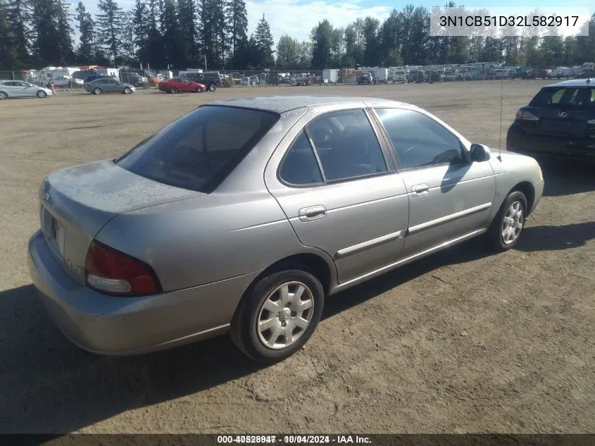 2002 Nissan Sentra Gxe VIN: 3N1CB51D32L582917 Lot: 40528947