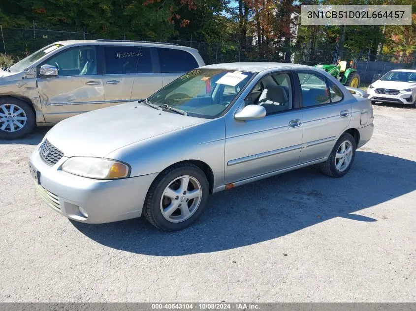 2002 Nissan Sentra Gxe VIN: 3N1CB51D02L664457 Lot: 40543104