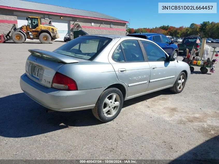 2002 Nissan Sentra Gxe VIN: 3N1CB51D02L664457 Lot: 40543104