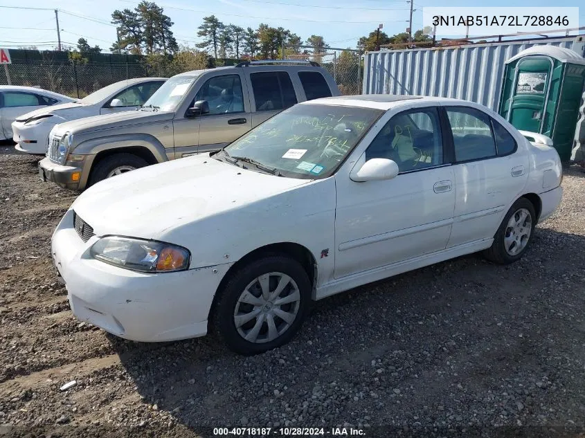 2002 Nissan Sentra Se-R VIN: 3N1AB51A72L728846 Lot: 40718187