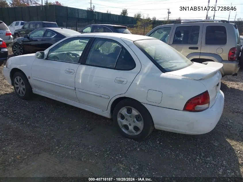 2002 Nissan Sentra Se-R VIN: 3N1AB51A72L728846 Lot: 40718187