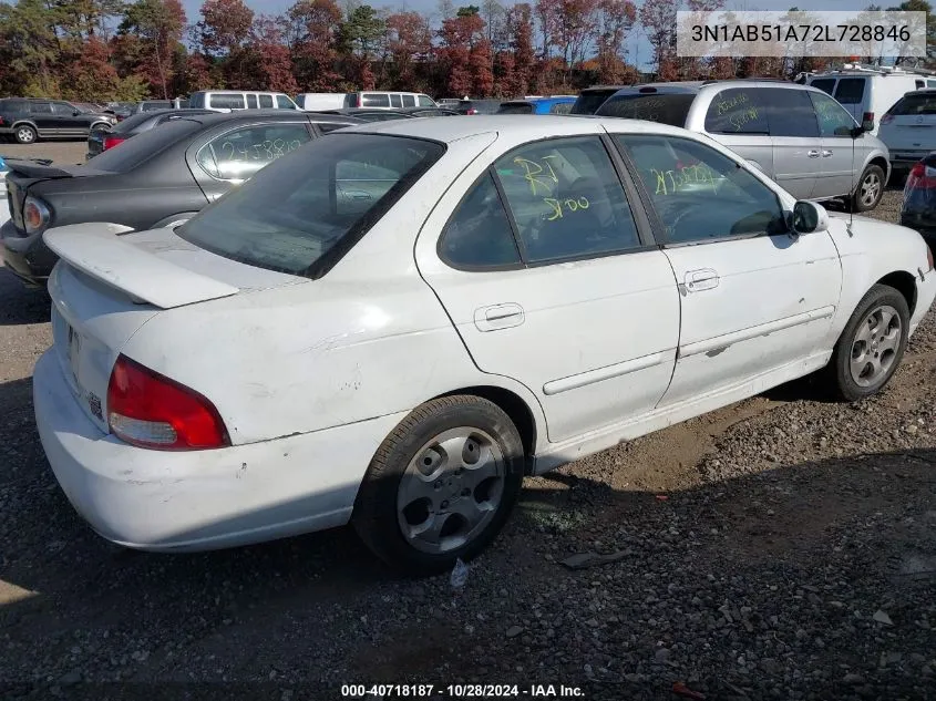 2002 Nissan Sentra Se-R VIN: 3N1AB51A72L728846 Lot: 40718187