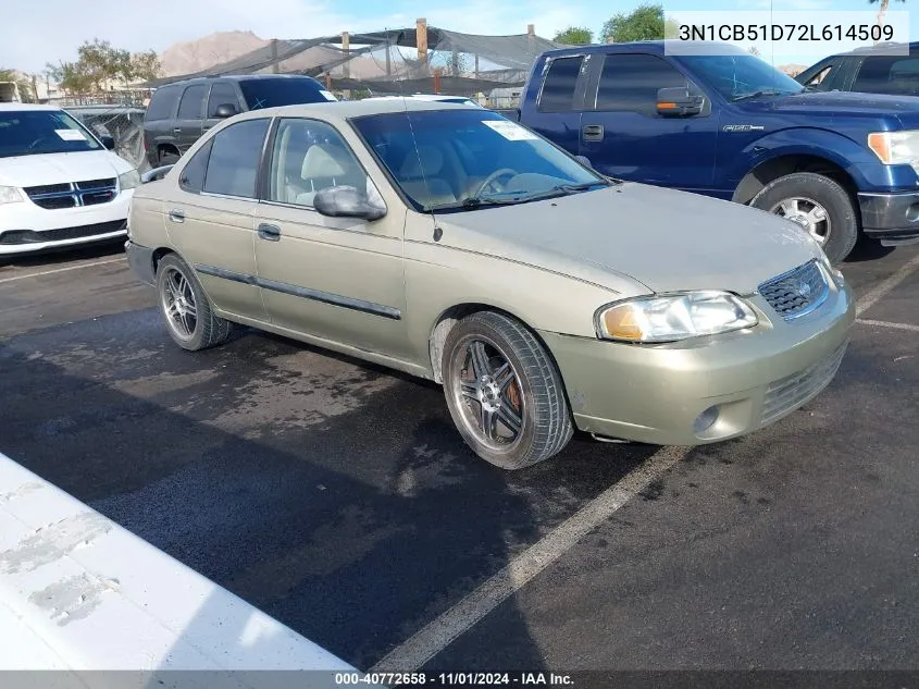 2002 Nissan Sentra Gxe VIN: 3N1CB51D72L614509 Lot: 40772658