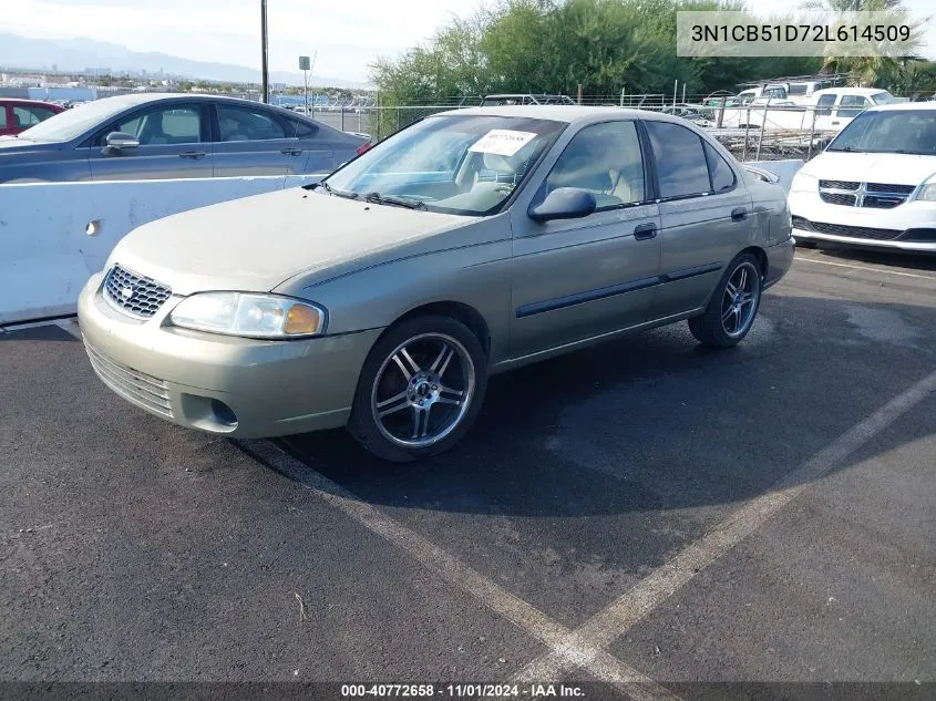 2002 Nissan Sentra Gxe VIN: 3N1CB51D72L614509 Lot: 40772658