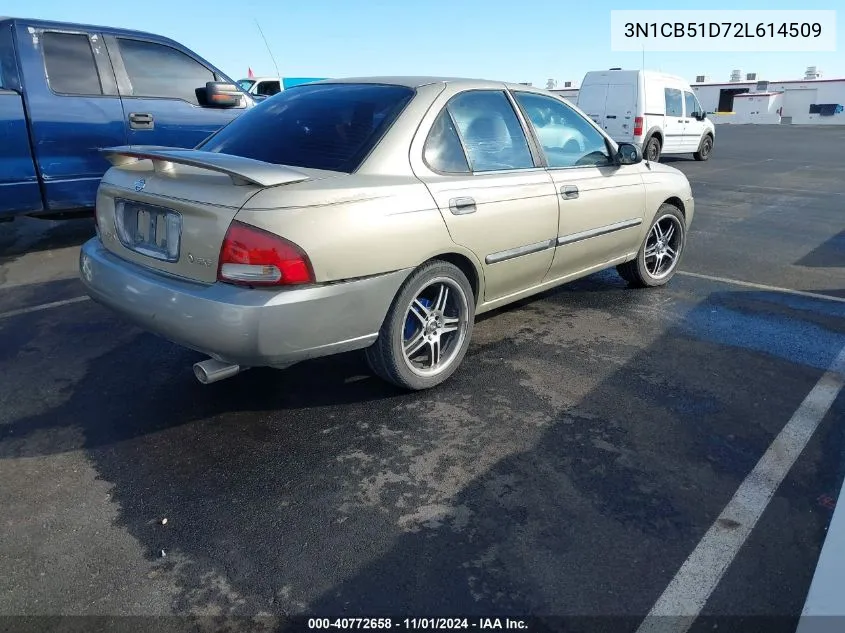 2002 Nissan Sentra Gxe VIN: 3N1CB51D72L614509 Lot: 40772658