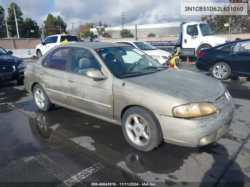 2002 Nissan Sentra Gxe VIN: 3N1CB51D62L631060 Lot: 40843916