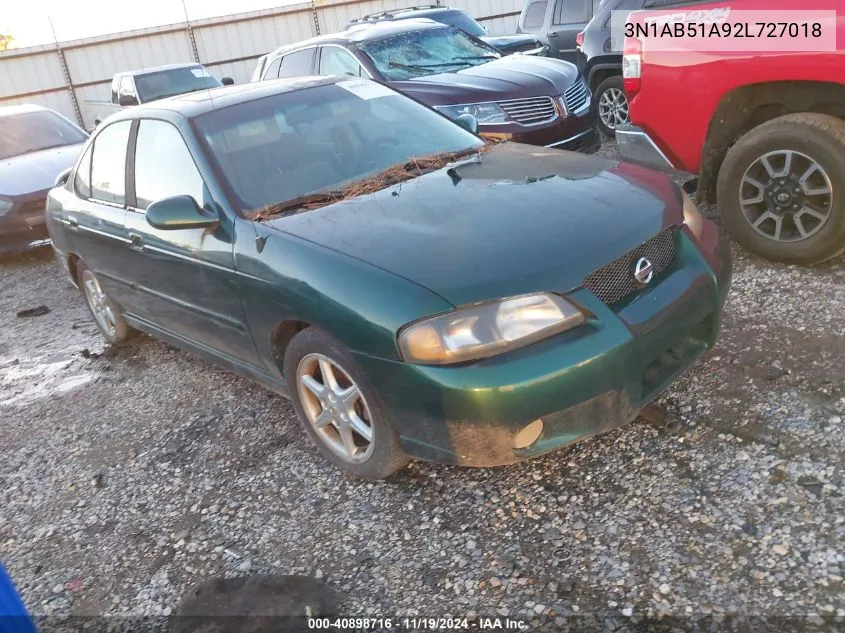 2002 Nissan Sentra Se-R VIN: 3N1AB51A92L727018 Lot: 40898716