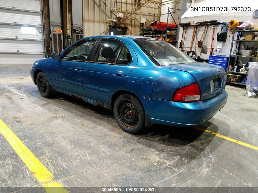 2003 Nissan Sentra Xe/Gxe VIN: 3N1CB51D73L792373 Lot: 30046595