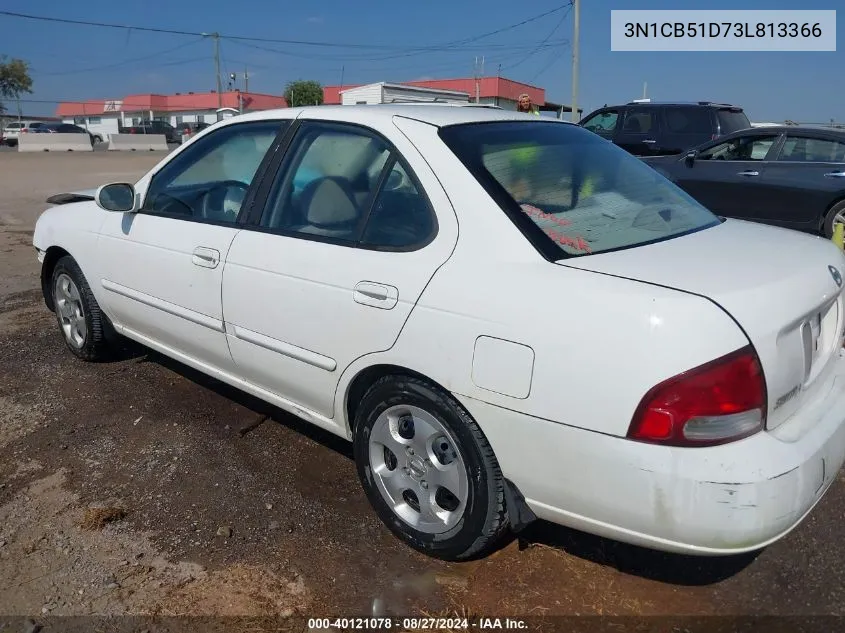 2003 Nissan Sentra Gxe VIN: 3N1CB51D73L813366 Lot: 40121078