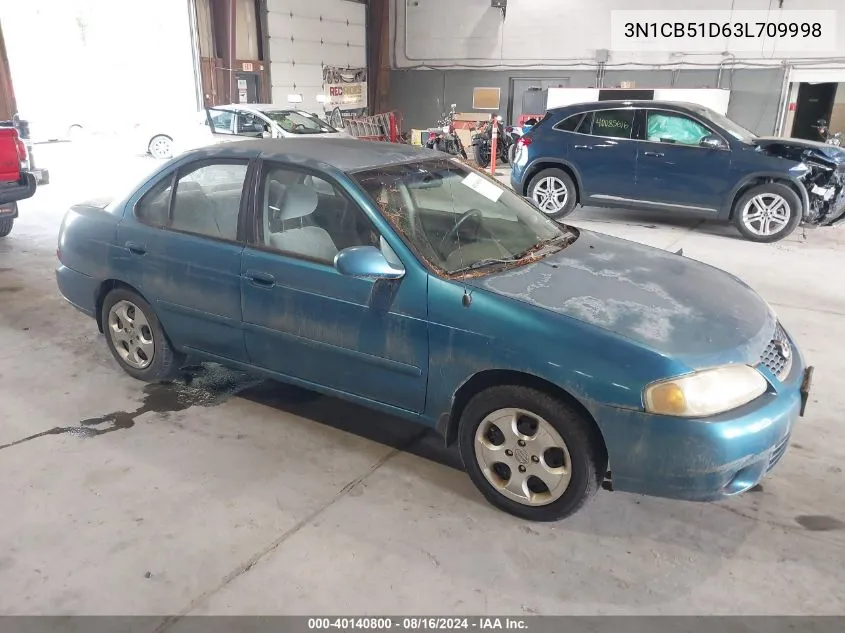 2003 Nissan Sentra Gxe VIN: 3N1CB51D63L709998 Lot: 40140800