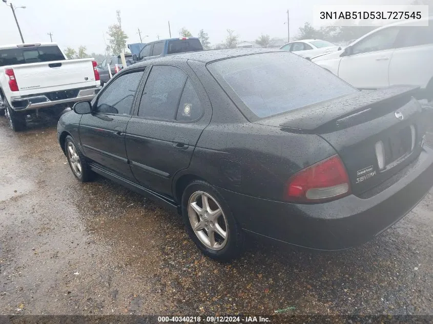 2003 Nissan Sentra Se-R VIN: 3N1AB51D53L727545 Lot: 40340218