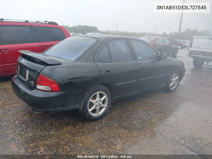 2003 Nissan Sentra Se-R VIN: 3N1AB51D53L727545 Lot: 40340218