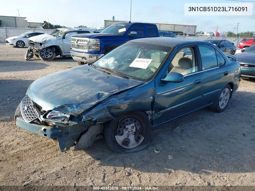 2003 Nissan Sentra Xe/Gxe VIN: 3N1CB51D23L716091 Lot: 40353570