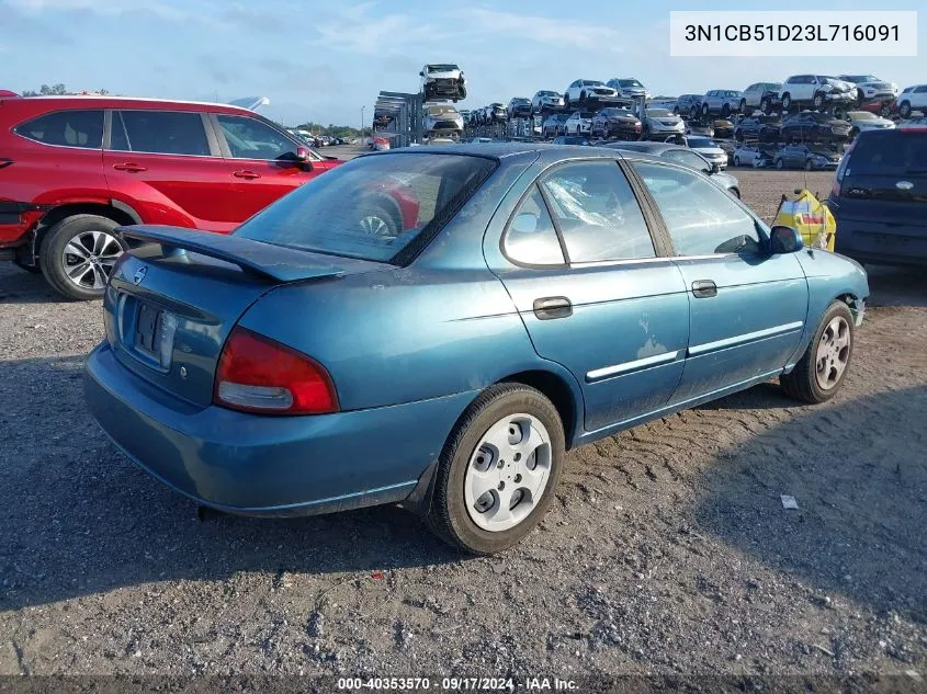 2003 Nissan Sentra Xe/Gxe VIN: 3N1CB51D23L716091 Lot: 40353570