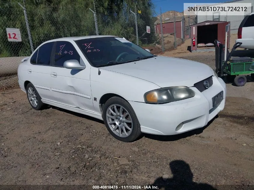 2003 Nissan Sentra Se-R VIN: 3N1AB51D73L724212 Lot: 40818475