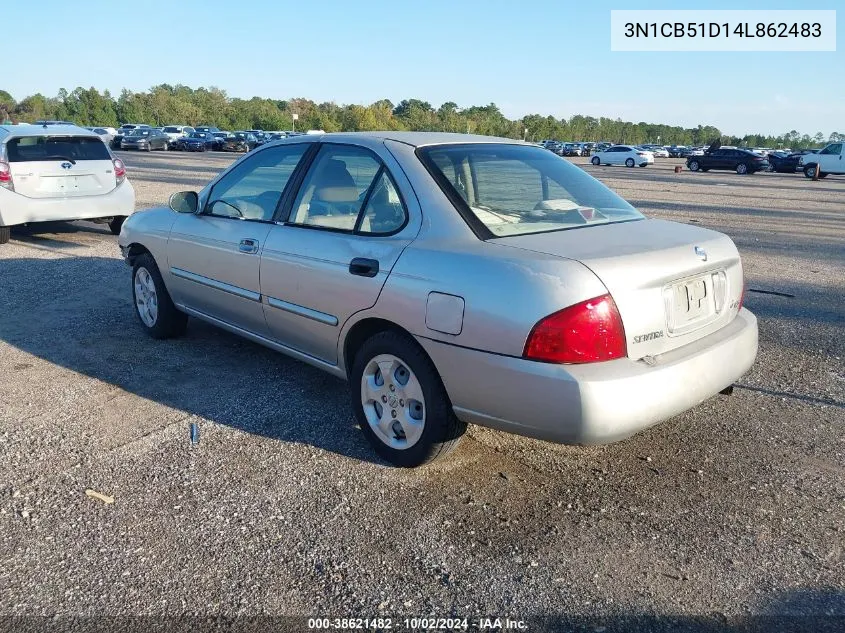 2004 Nissan Sentra 1.8S VIN: 3N1CB51D14L862483 Lot: 38621482