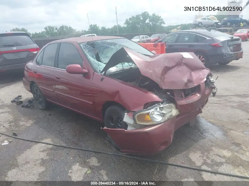 2004 Nissan Sentra 1.8S VIN: 3N1CB51D64L902590 Lot: 39440234