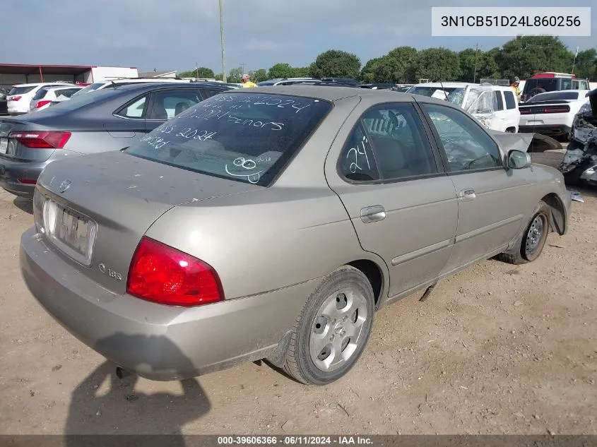 2004 Nissan Sentra 1.8S VIN: 3N1CB51D24L860256 Lot: 39606366