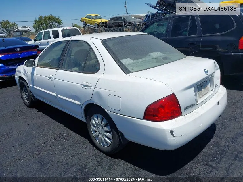 3N1CB51DX4L486138 2004 Nissan Sentra 1.8S