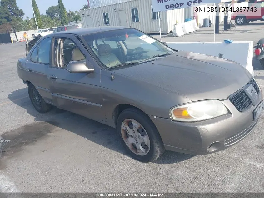 2004 Nissan Sentra 1.8S VIN: 3N1CB51D54L887743 Lot: 39831517