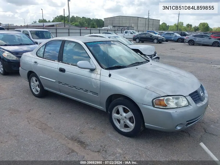 2004 Nissan Sentra 1.8S VIN: 3N1CB51D84L859855 Lot: 39892980