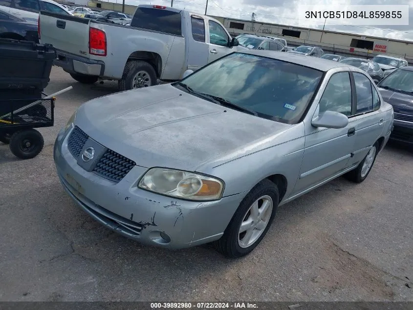 2004 Nissan Sentra 1.8S VIN: 3N1CB51D84L859855 Lot: 39892980