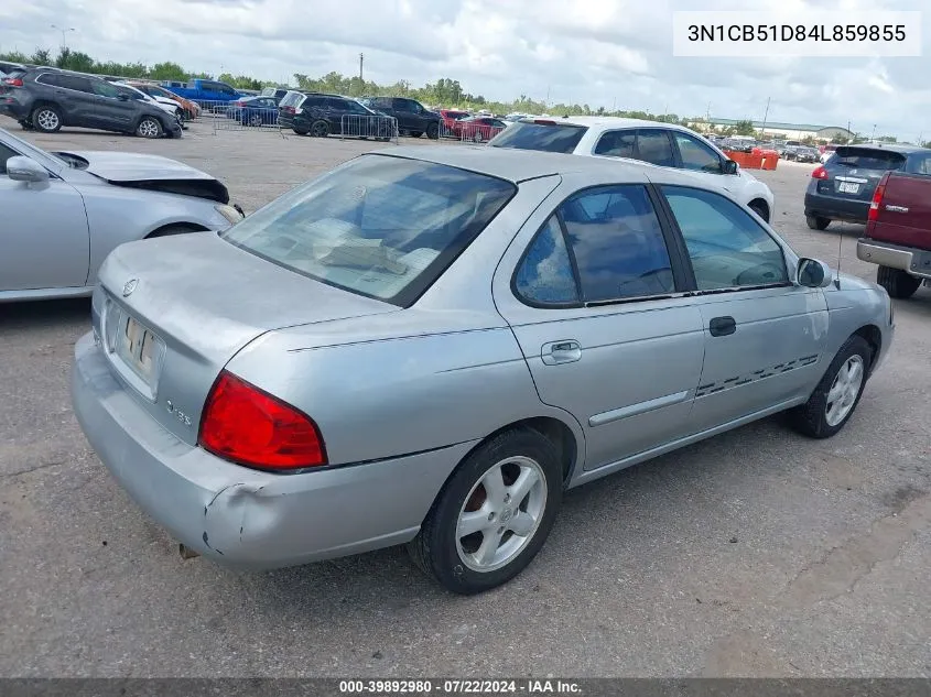 2004 Nissan Sentra 1.8S VIN: 3N1CB51D84L859855 Lot: 39892980