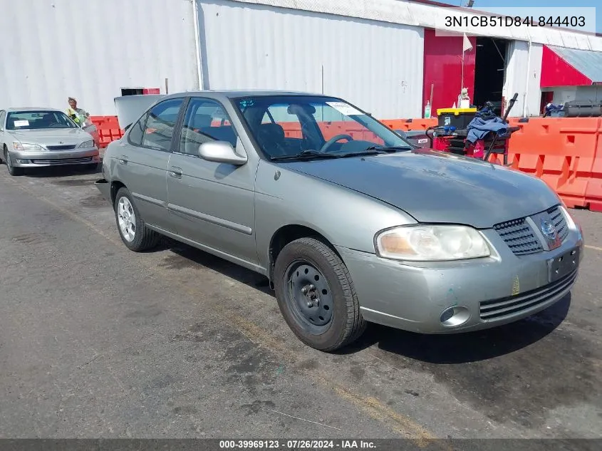 2004 Nissan Sentra 1.8S VIN: 3N1CB51D84L844403 Lot: 39969123